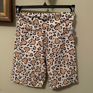 Hayden and Grant Tan and Black Mickey Cheetah Print Bike Shorts
